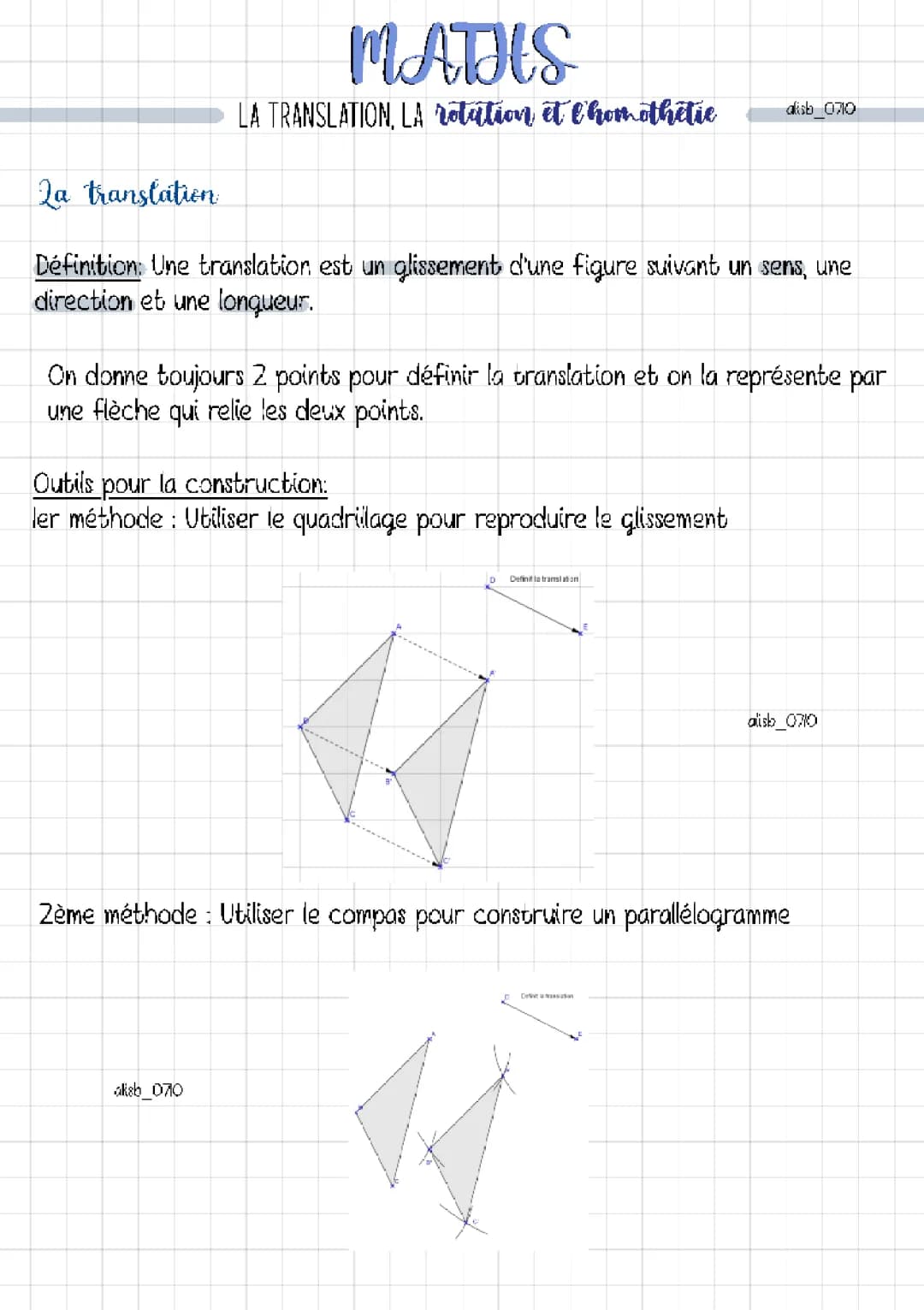 Apprends les Translations et Rotations en Maths 4ème et 3ème