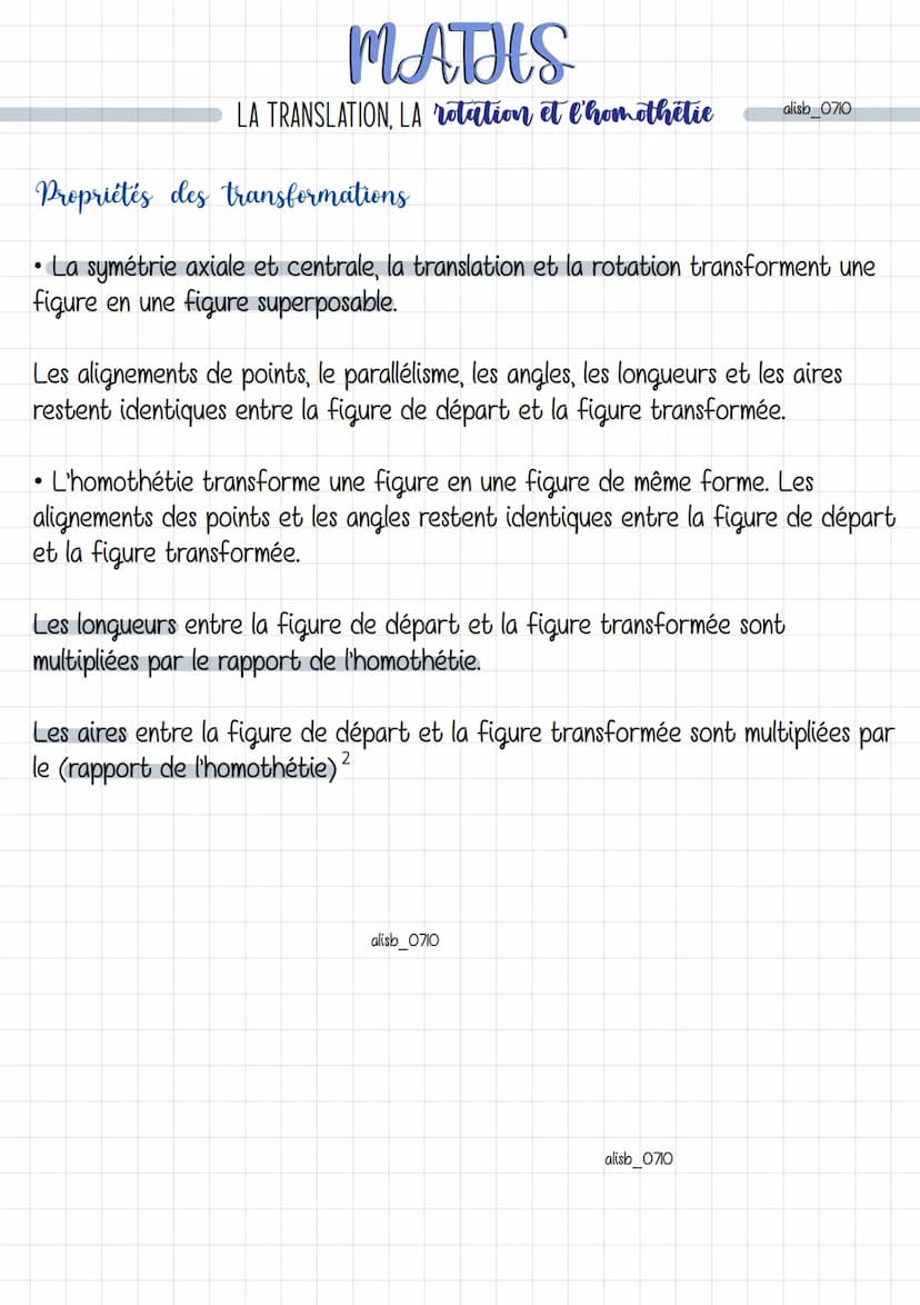 MATHS
LA TRANSLATION, LA rotation et l'homothetie
Qa translation
Définition: Une translation est un glissement d'une figure suivant un sens,