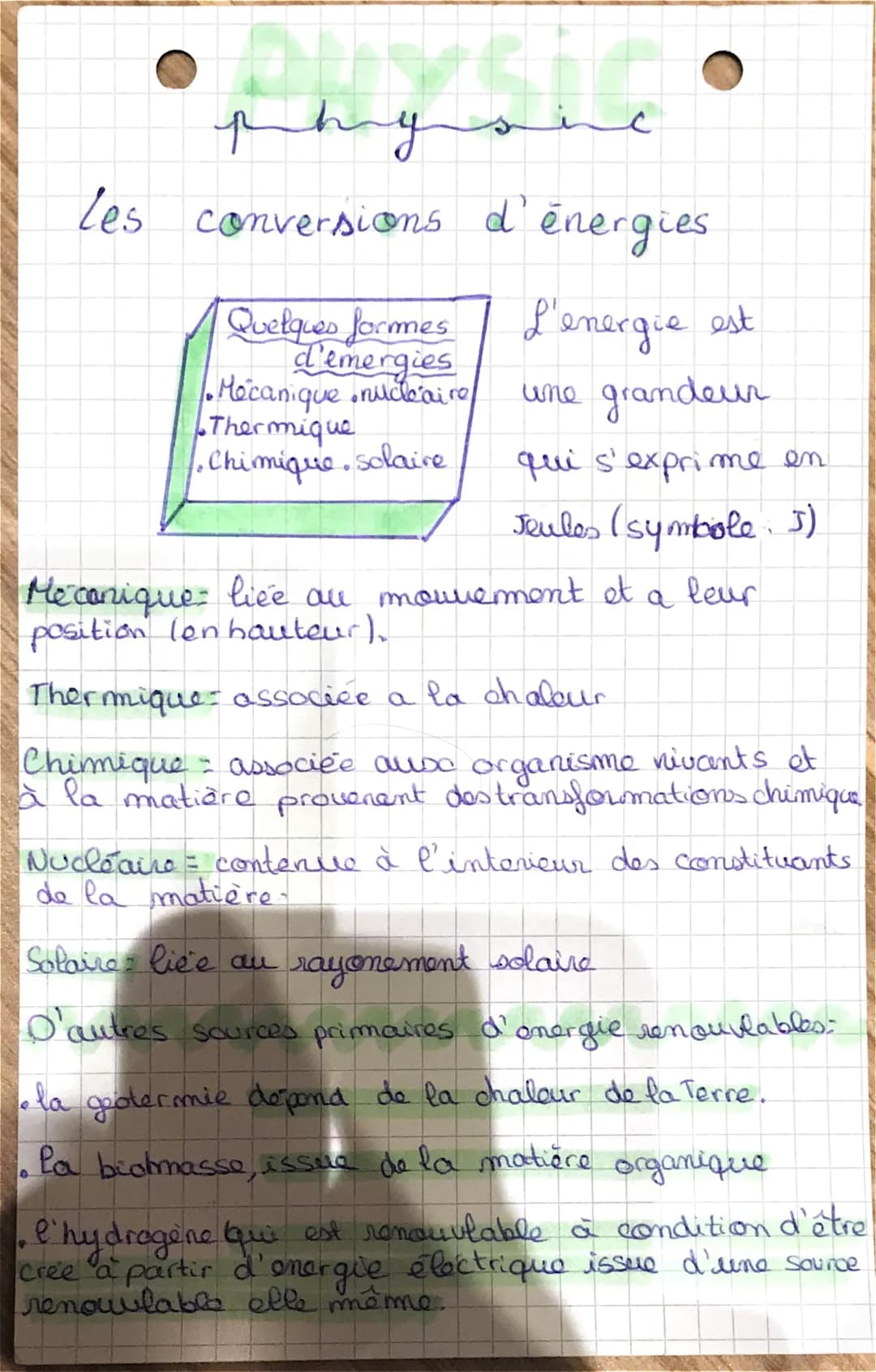 g
phy
les conversions
Quelques formes
d'emergies
• Mécanique nucléaire
Thermique
•Chimique. solaire
c
d'energies
L'energie est
une grandeur
