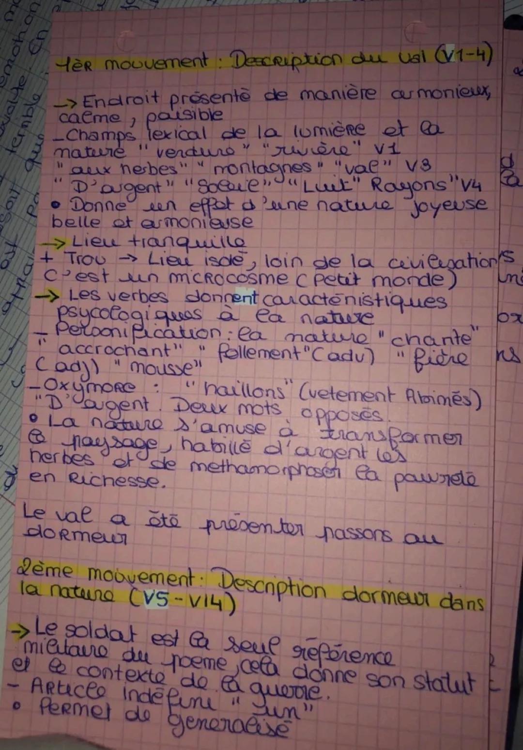 # Yer mouvement: Description du val (V1-4)

Endroit présenté de manière armonieur,
mohon
volte. En
ternblei
Soit que
calme, paisible

-Champ