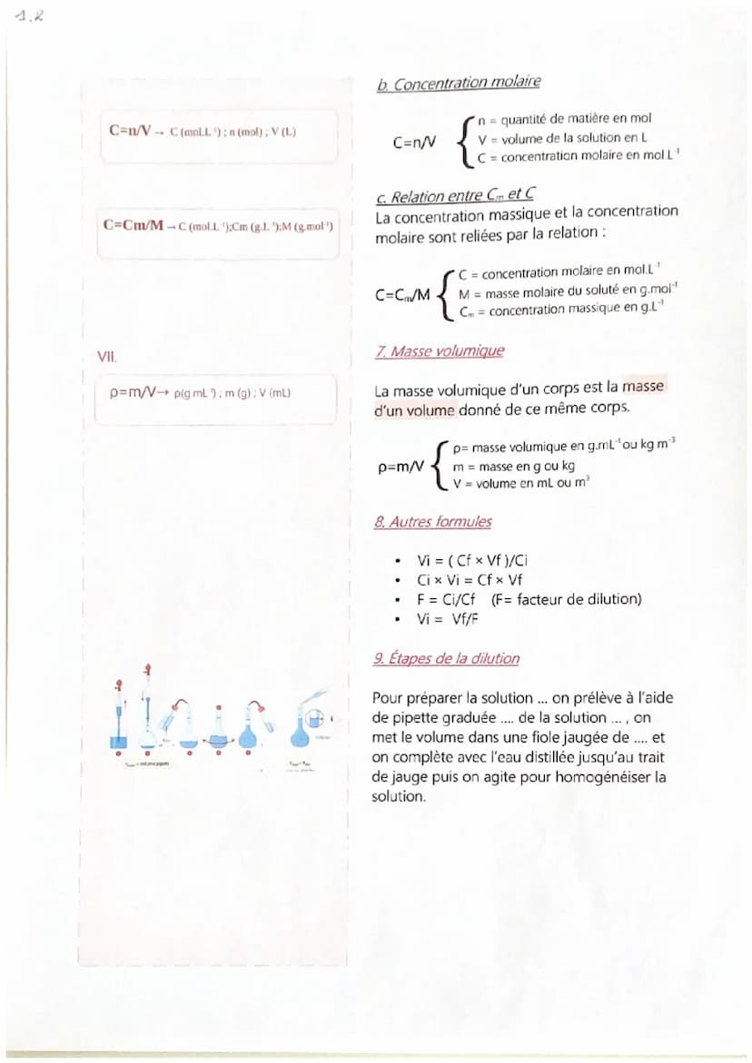 1.1.
11.
Noté N
Unité : mot¹
N₁ = 6,02 x 10 mot¹
III.
Noté V
Unité : L.mol¹
IV.
Noté M
Unité : g.mol-¹
1) La mole
La mole représente un paqu