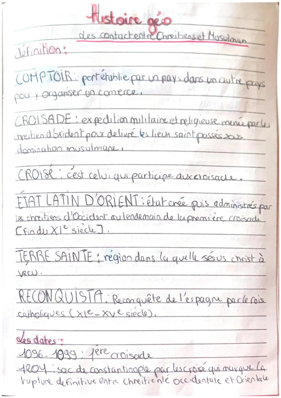 les contacts entre Chrétiens et Musulmans