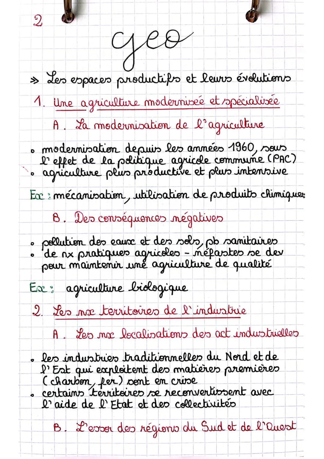 2
geo
» Les
espaces productifs et leurs évolutions
1. Une agriculture modernisée et spécialisée
A. La modernisation de l'agriculture
moderni