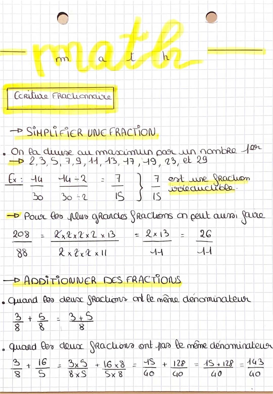 Comment simplifier une fraction - 4ème, 3ème, 5ème, CM2 et exemples