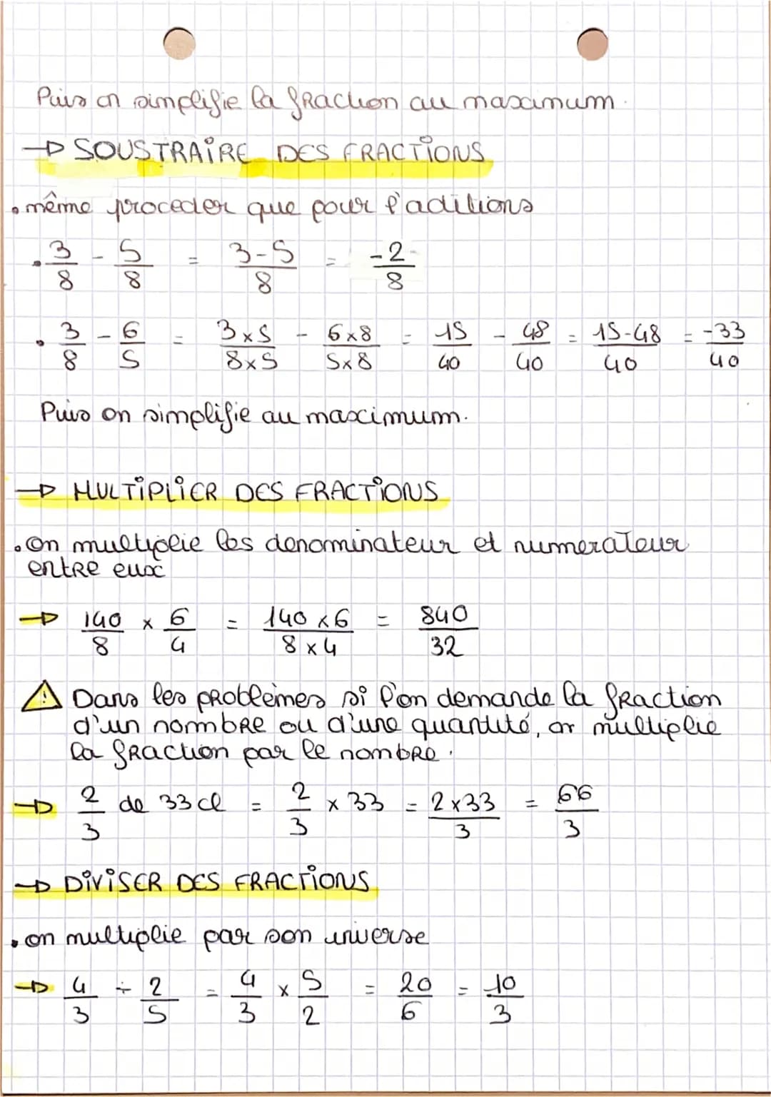 -math
0
Ecriture Fractionnaire
→ SIMPLIFIER UNE FRACTION.
On la divise au maximun par un nombre for
2,3, 5, 7, 9, 11, 13, 17, 19, 23, et 29
