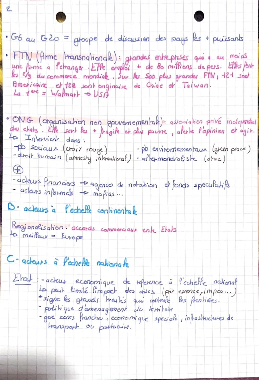 1
Theme 2
Géo
Chap 1: Les espaces de production dans le
monde une diversité croissante.
PB: Quelles sont les caracteristiques des principaux