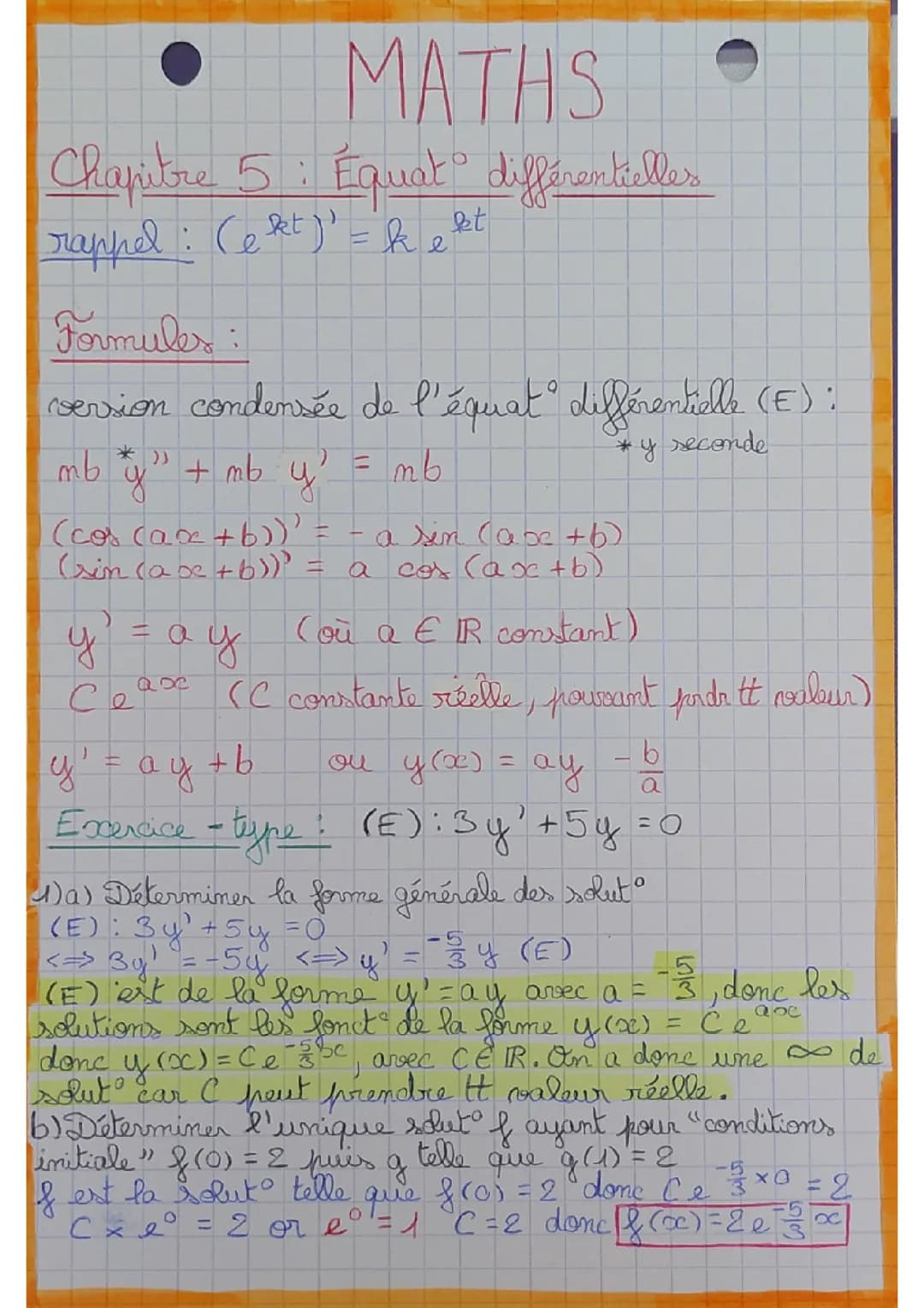 Chap 5 : Équations différentielles 