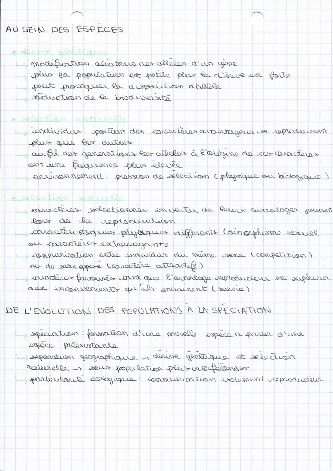 EVOLUTION
SVT
derive genstique: modification aleatoire des fréquences des alleles
d'un gère dans une population au cours des generations suc