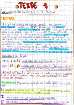 Know Explications linéaires Manon Lescaut « retrouvailles au parloir de st sulpice »  thumbnail
