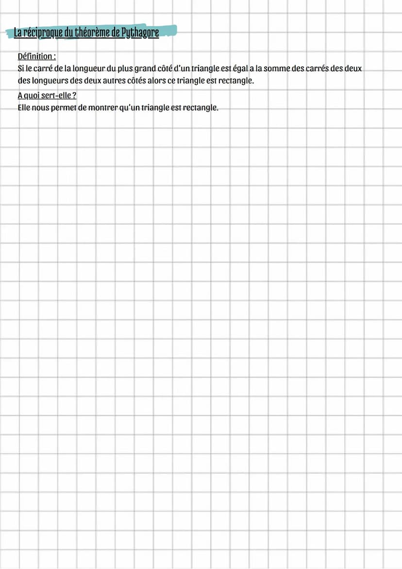 maths
Théorème de Pythagore
Le théorème de Pythagore
Définition:
Dans un triangle rectangle l'hypoténuse est le côté opposé à l'angle droit.