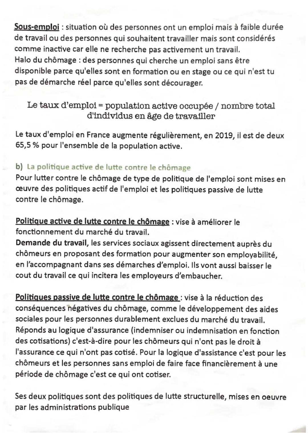 Chapitre 6: le chômage et les politiques de l'emploi

Le chômage d'après le B.I.T. Désigne la situation de l'ensemble des
personnes de 15 an