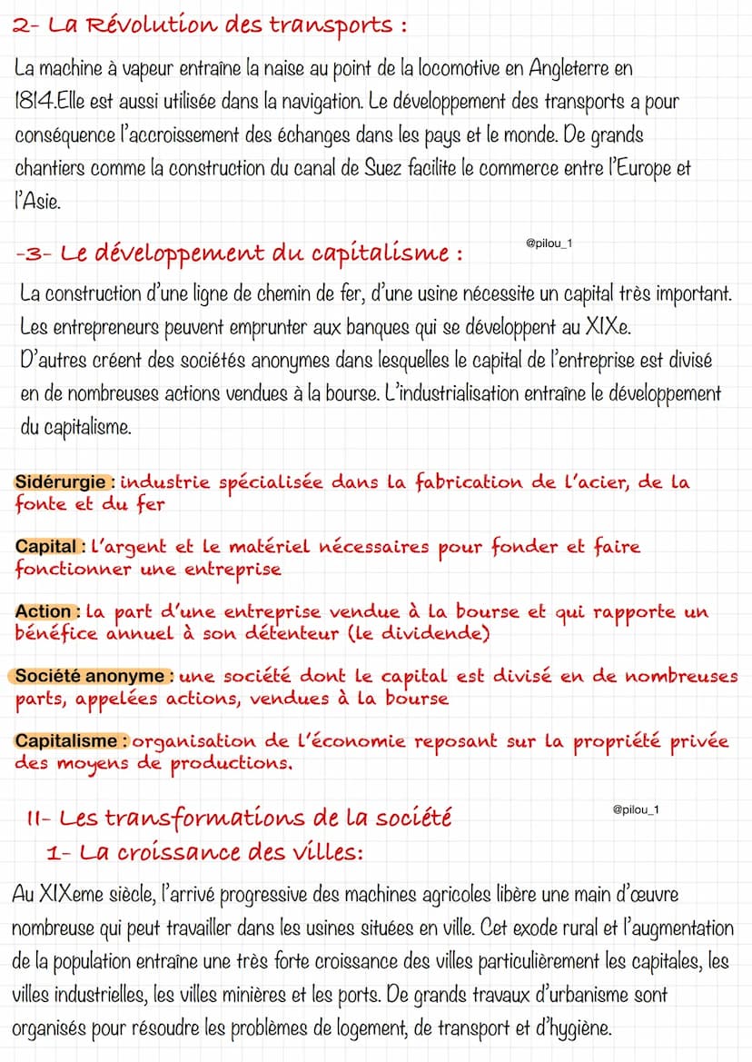 Histoire
@pilou_1
L'Europe et le monde au XIXeme siècle.
L'Europe et la révolution industrielle.
La révolution
industrielle dans la
ville-us