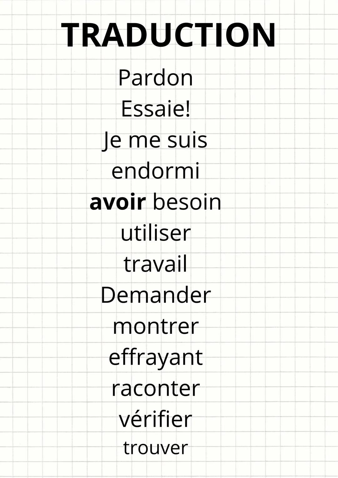 @moonpearl
S
# Anglais

Basic | Advanced
---|---
Sorry | My bad
Try it! | Give it a shot
I fell asleep | I nodded of
need | require
use | ut