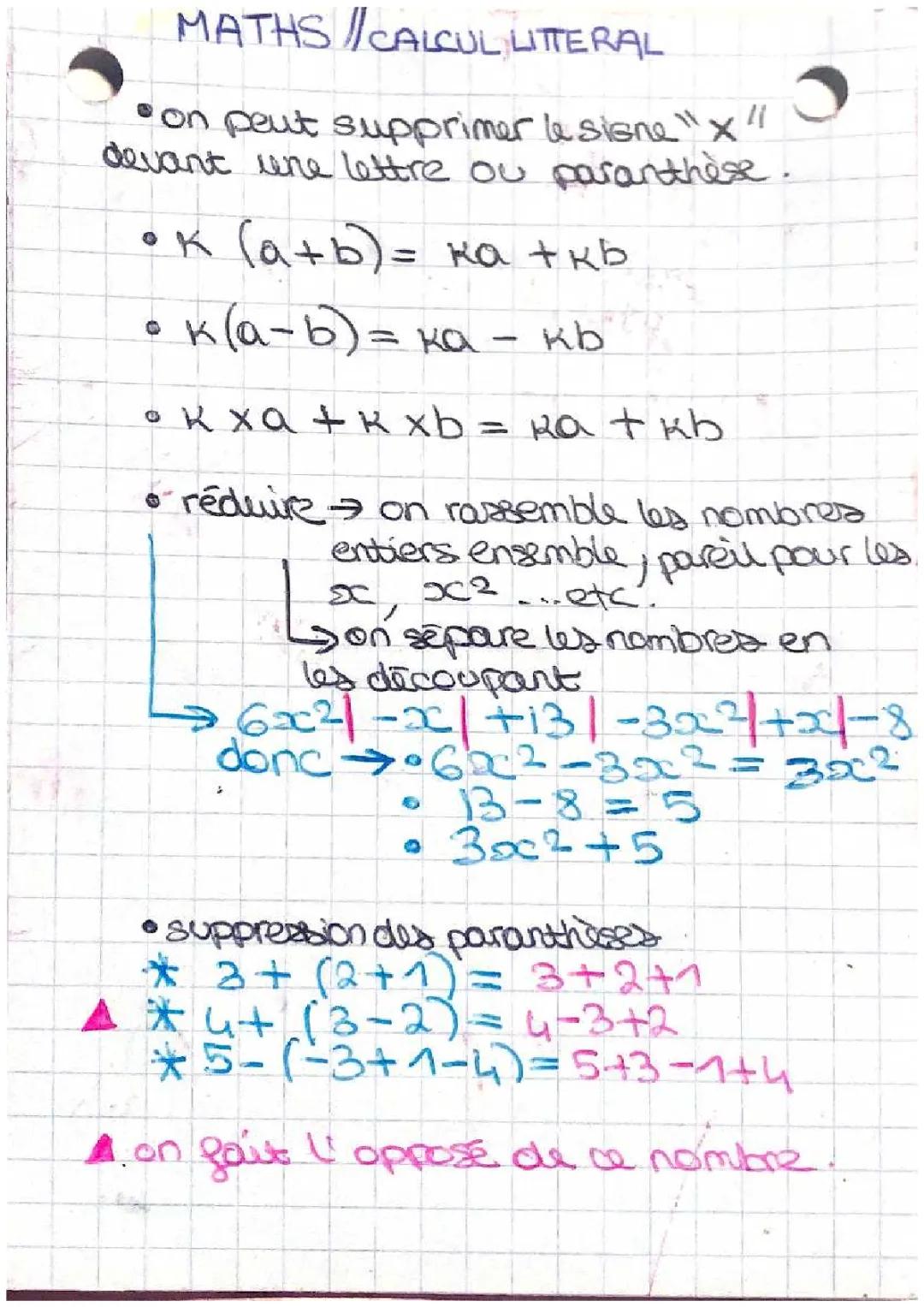 calcul littéral 