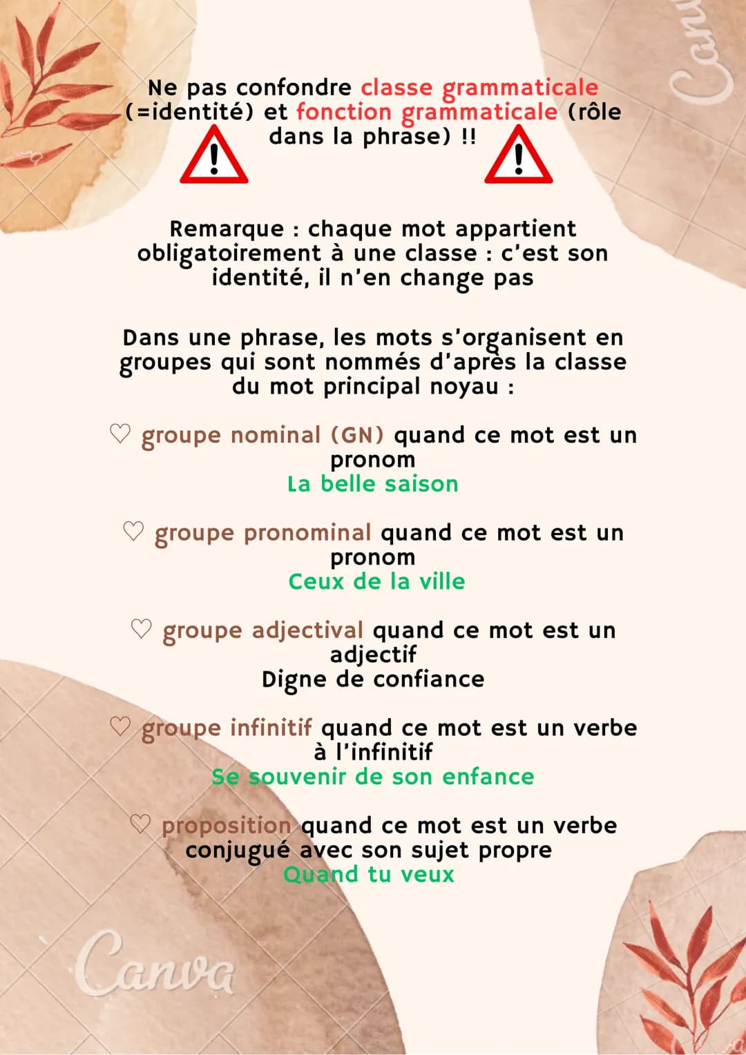 Les classes
grammaticales
10 classes
VARIABLES
Nom commun / propre
Désigne un objet concret ou abstrait
(sentiment, idée) ou une personne
Dé
