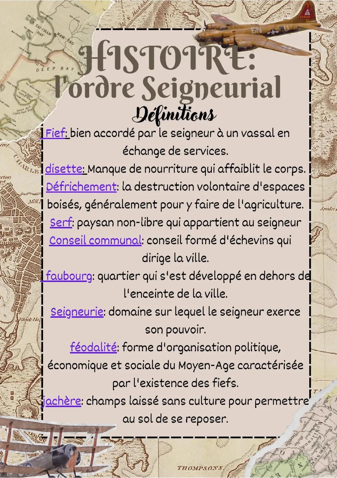 Découvre l'Ordre Seigneurial et La Vie des Paysans au Moyen Âge 5e