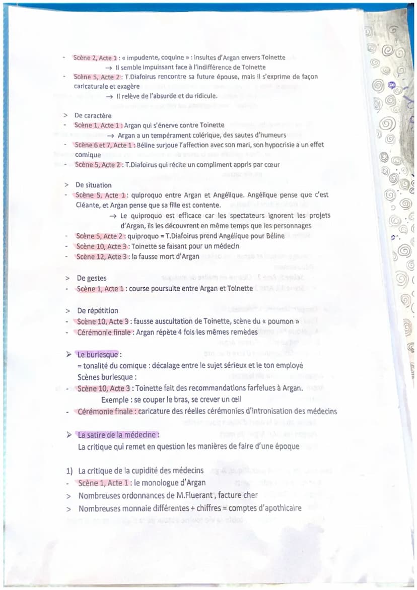 Résumé de l'œuvre:
Argan est un hypocondriaque qui souhaite marier sa fille, Angélique a un médecin
ridicule nommé Thomas Diafoirus. Béline,