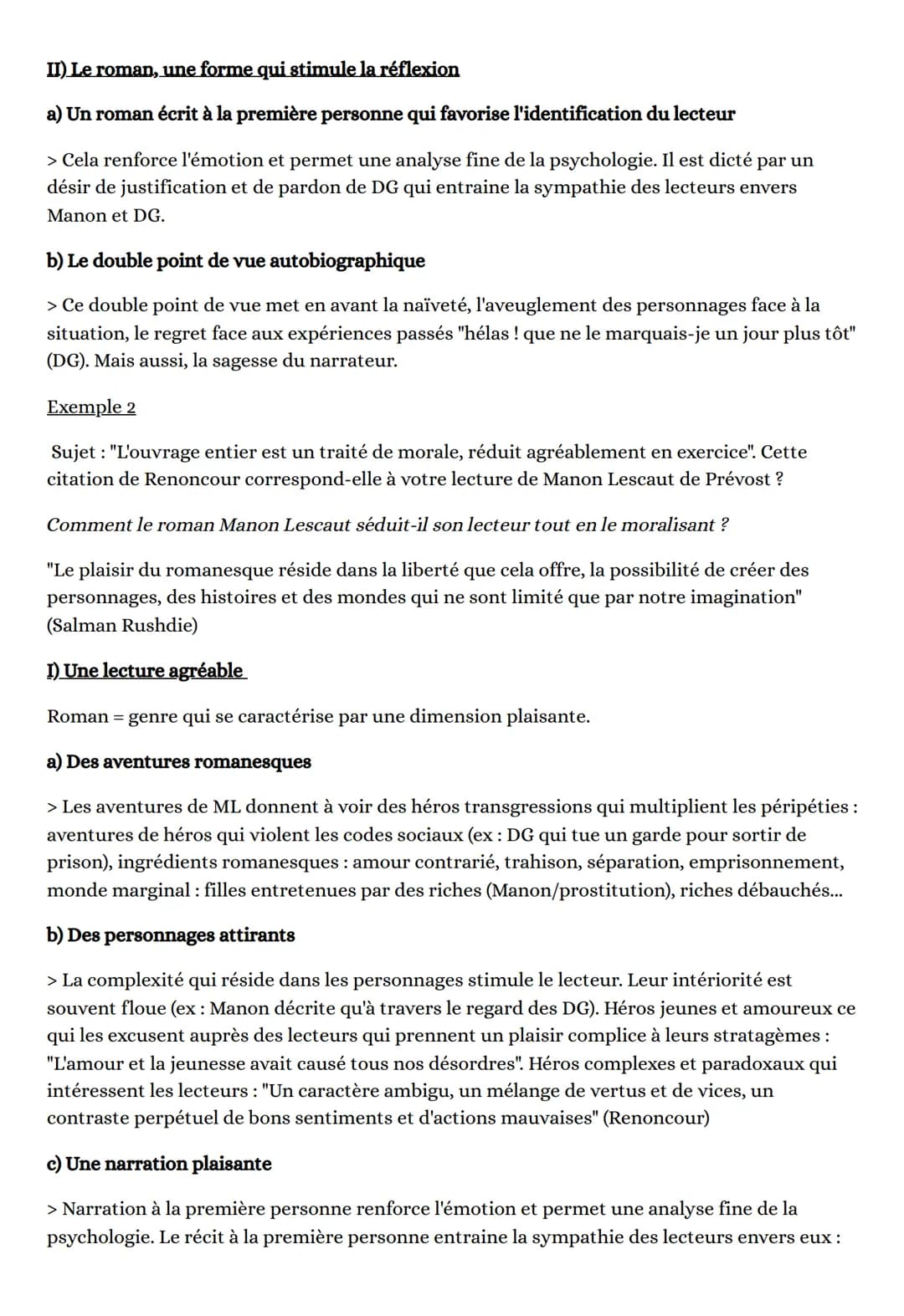EXEMPLE DE DISSERTATION - ROMAN
Exemple 1:
En quoi les personnages transgressifs stimulent l'imagination des lecteurs et leurs réflexions
?
