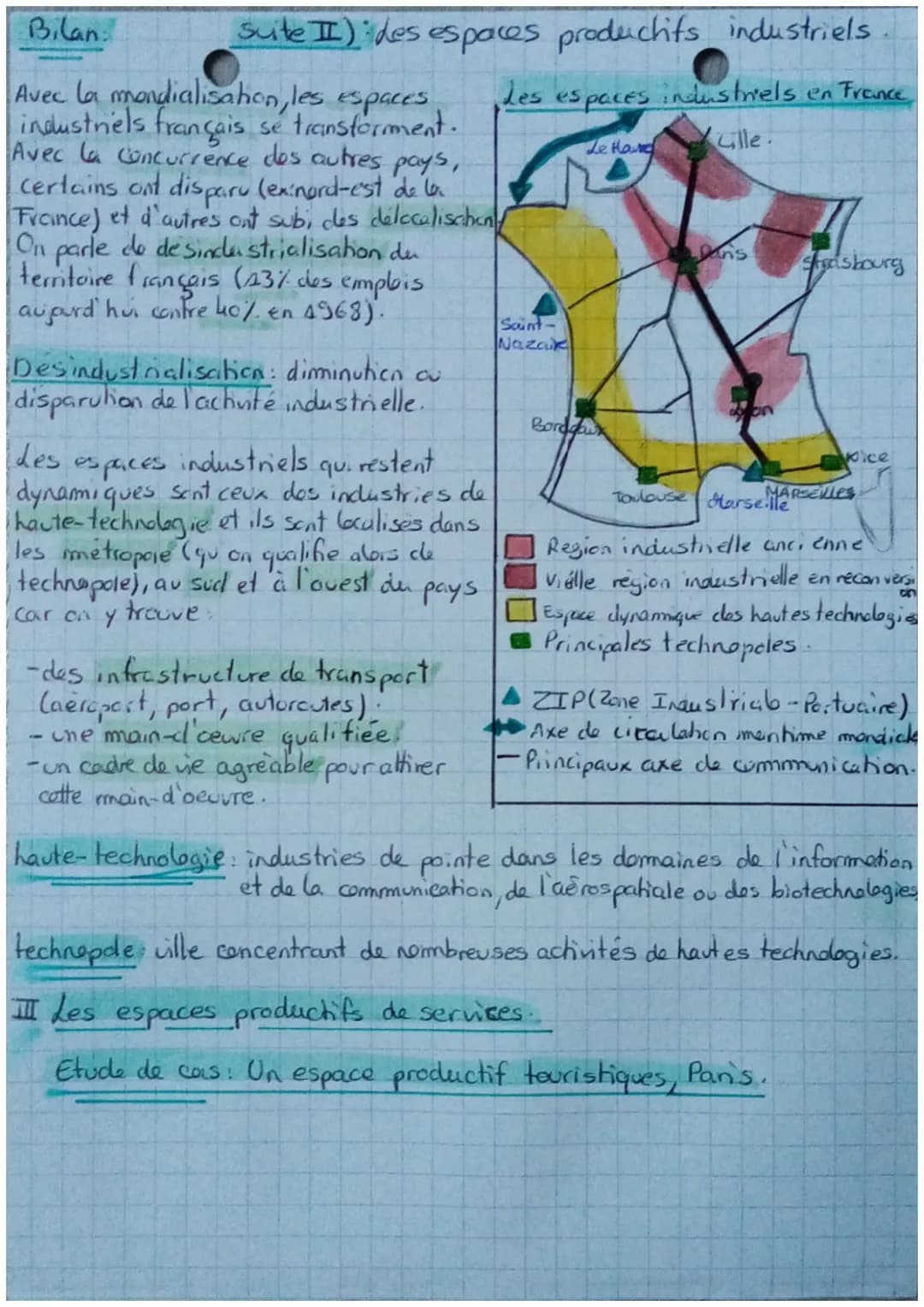 geographic
Chapitre 2: Les epaces productifs
en France et leurs évolutions.
Espace producht espace aménage pour une activité économique.
Int
