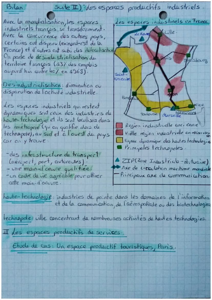 geographic
Chapitre 2: Les epaces productifs
en France et leurs évolutions.
Espace producht espace aménage pour une activité économique.
Int