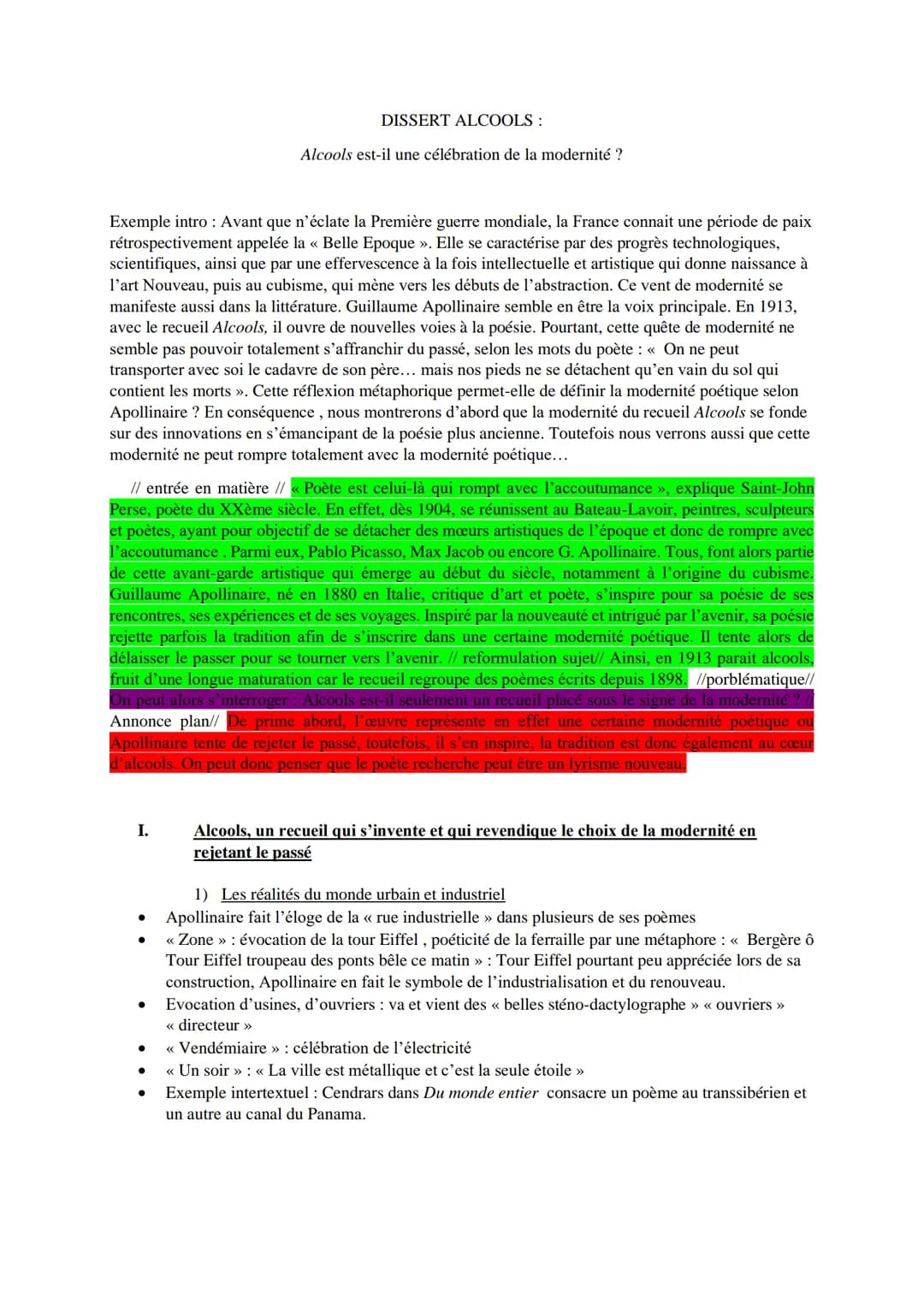 Exemple intro: Avant que n'éclate la Première guerre mondiale, la France connait une période de paix
rétrospectivement appelée la « Belle Ep