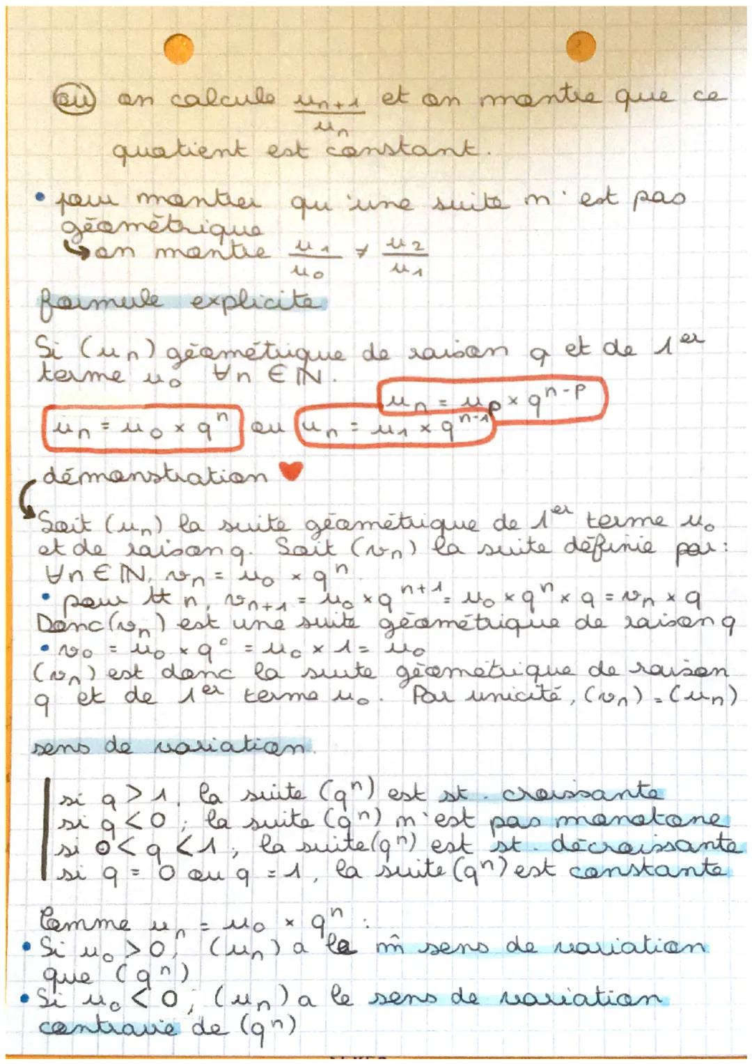 # CHAP 70 - MATHS

sutes arithmetiques &
suites géométriques

$
\mu_{n+1} = \mu_n + r \Rightarrow \mu_n = \mu_0 + n \times r
$

suite arithm