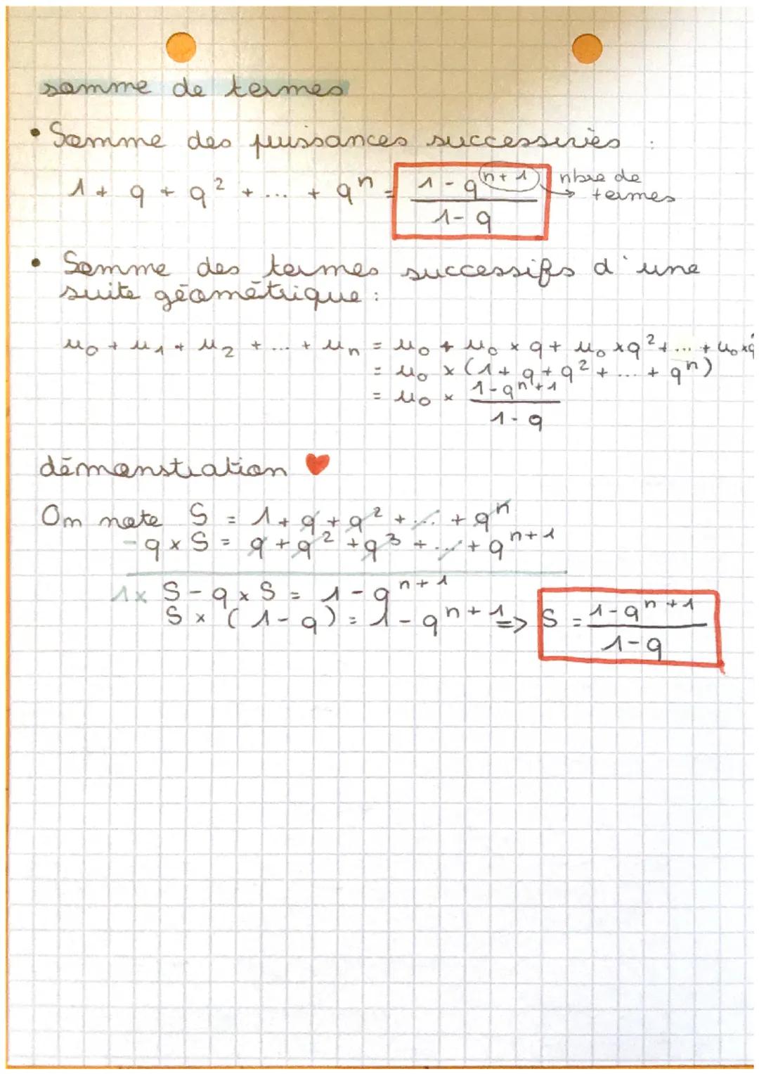 # CHAP 70 - MATHS

sutes arithmetiques &
suites géométriques

$
\mu_{n+1} = \mu_n + r \Rightarrow \mu_n = \mu_0 + n \times r
$

suite arithm