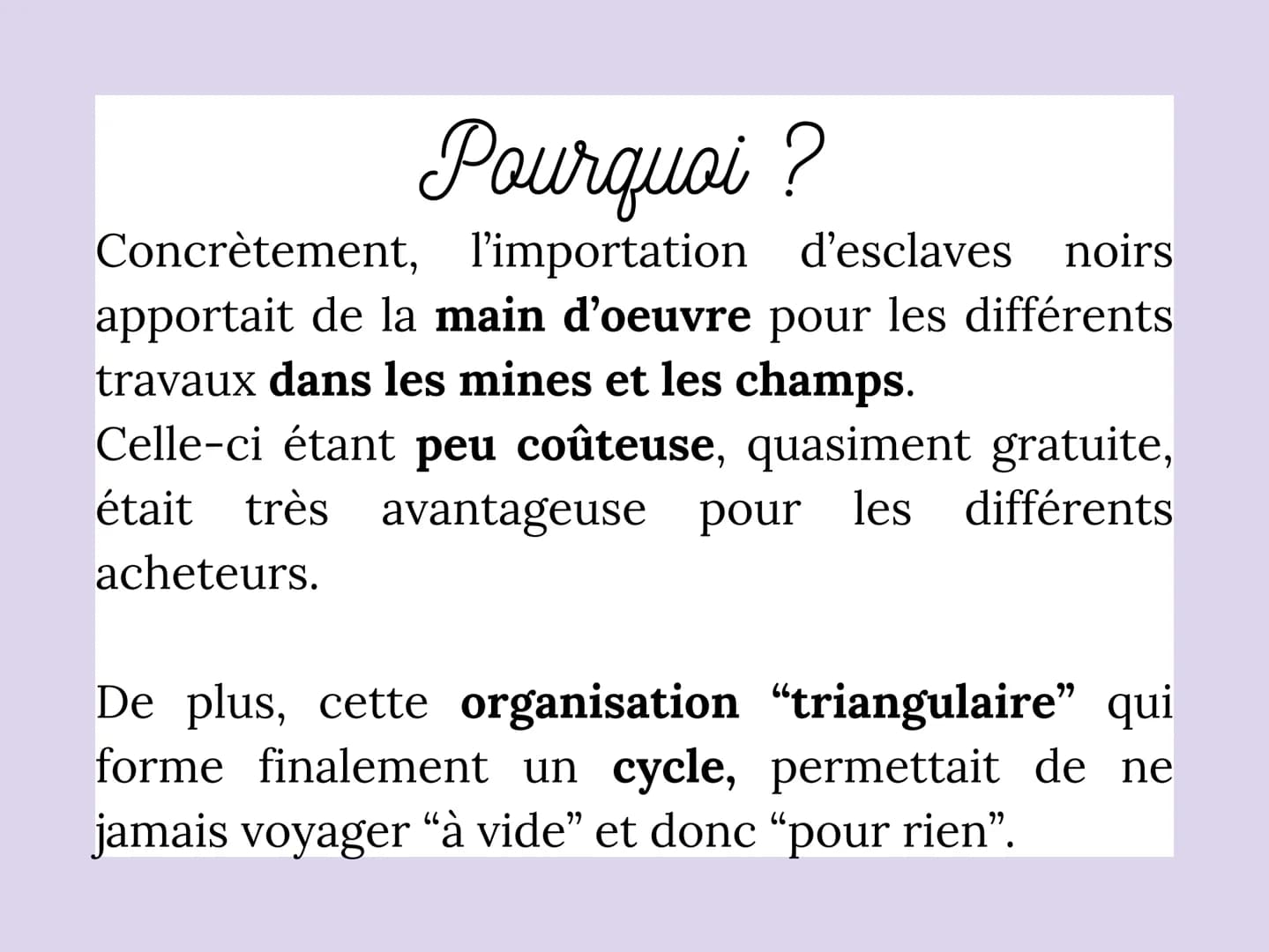 La Première
Mondialisation :
le commerce triangulaire Définition.
La première mondialisation, appuyée
sur la traite atlantique
et la
l'escla