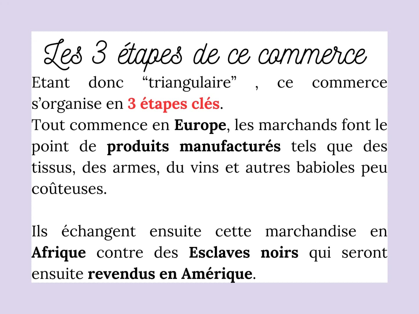 La Première
Mondialisation :
le commerce triangulaire Définition.
La première mondialisation, appuyée
sur la traite atlantique
et la
l'escla