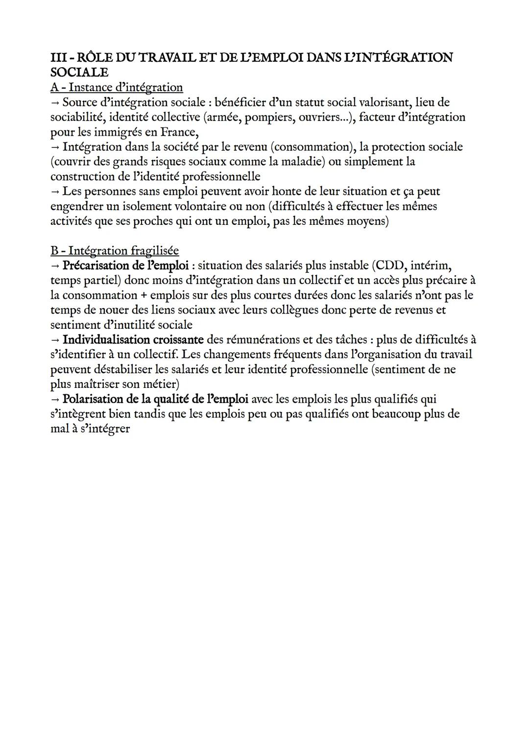 MUTATIONS DU TRAVAIL ET DE L'EMPLOI
Concepts
Travail - ensemble de tâches permettant la réalisation de biens et de services
Emploi - exercic