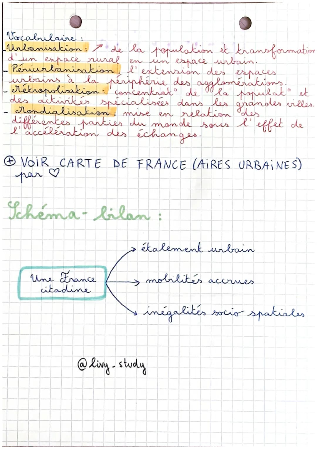 Fiche brevet
Géographie
Les aires urbaines
Aire urbaine ville centre + banlieues.
périurbaine.
-
@livy-study
couronne
périurbaine
ville-cent