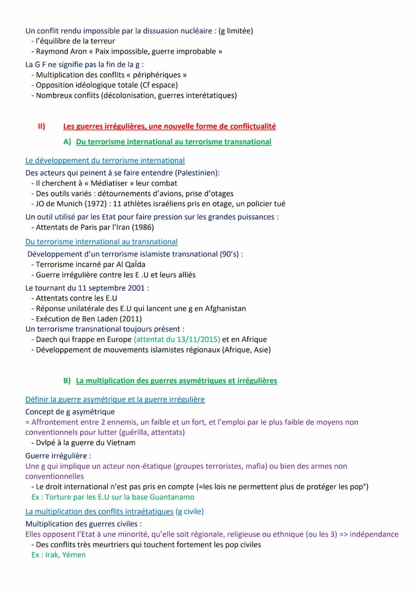 Thème 2: Axe 1 : La dimension politique de la guerre : des conflits interétatiques aux enjeux transnationaux
Introduction :
<< La guerre est
