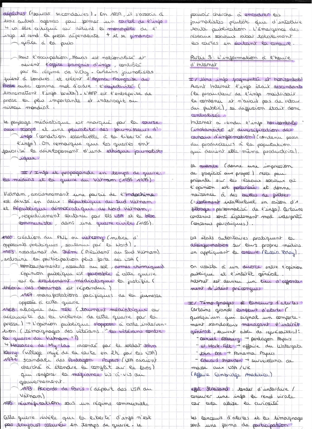 S'informer
I) une diversité des moyens
média= moyen technique permettant
diffusion massive d'un message
y produisent du contenu
Médias tradi