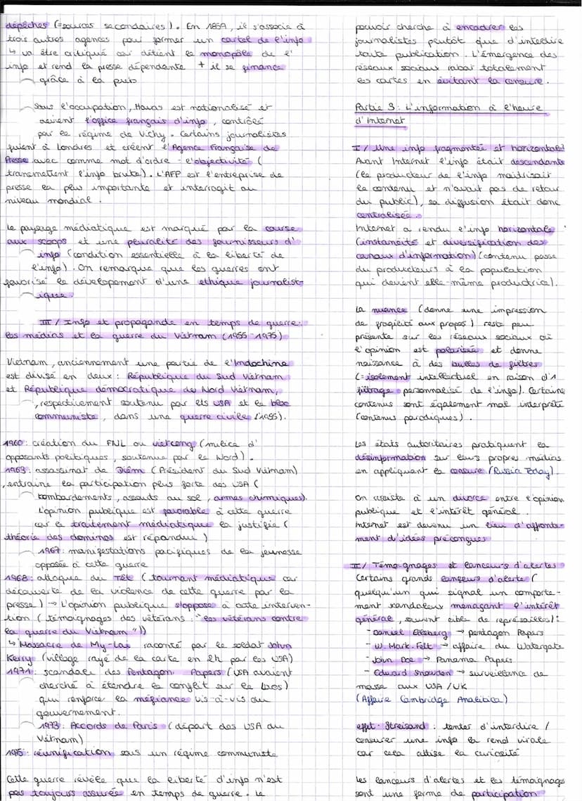S'informer
I) une diversité des moyens
média= moyen technique permettant
diffusion massive d'un message
y produisent du contenu
Médias tradi