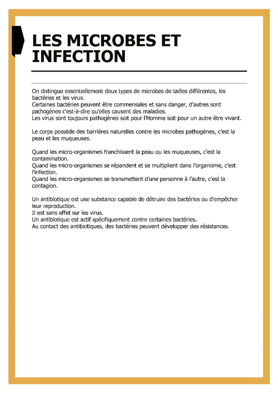 Les microbes et l'infection