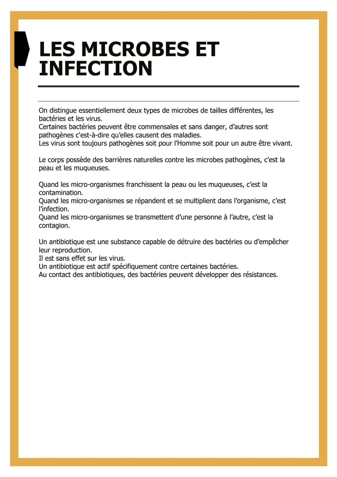 LES MICROBES ET
INFECTION
On distingue essentiellement deux types de microbes de tailles différentes, les
bactéries et les virus.
Certaines 