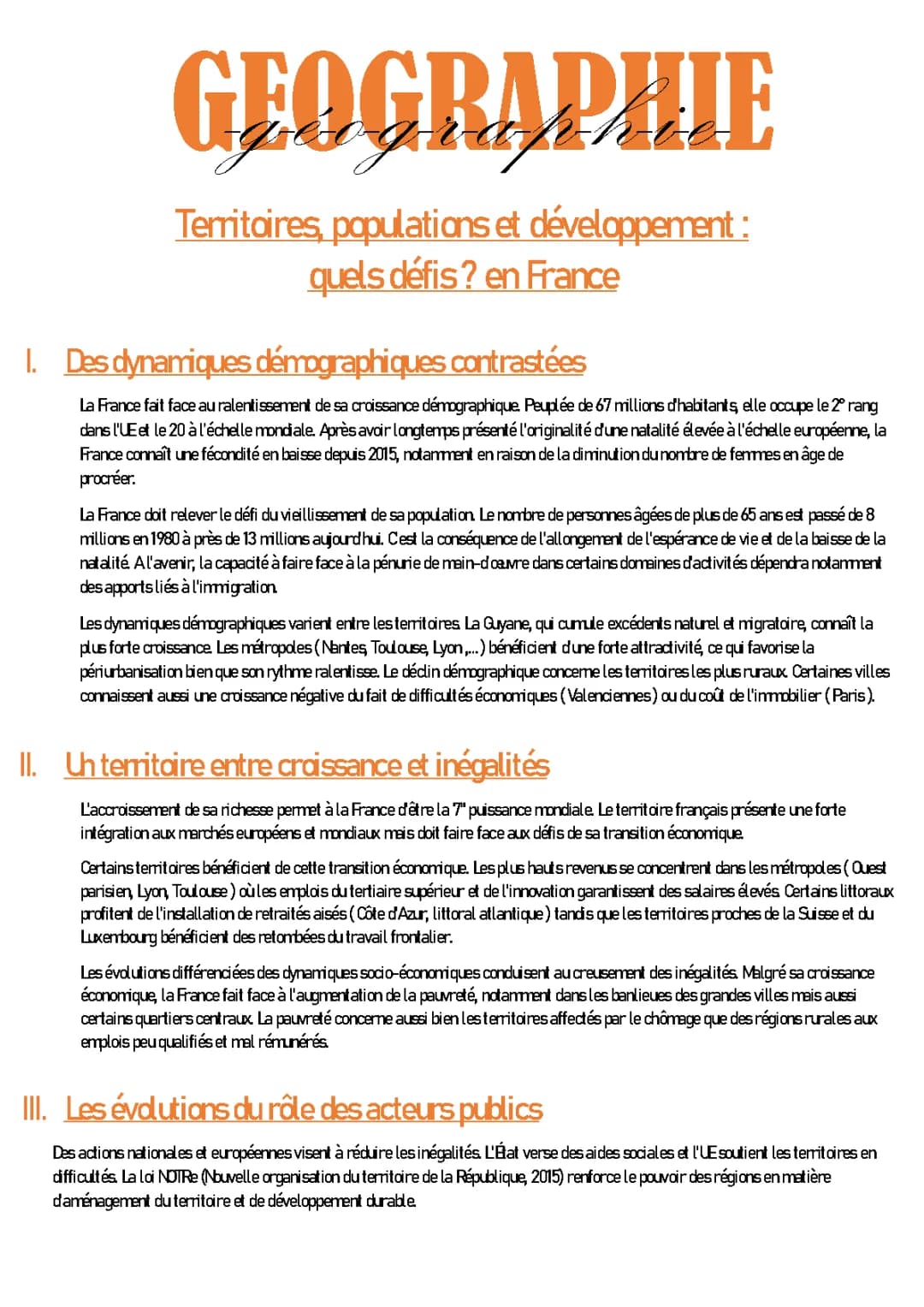 Population et Inégalités en France 2024 - Pour les Enfants