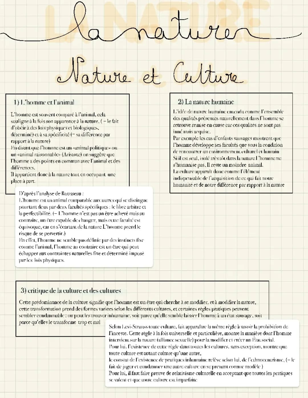 Nature et Culture dans la Philosophie