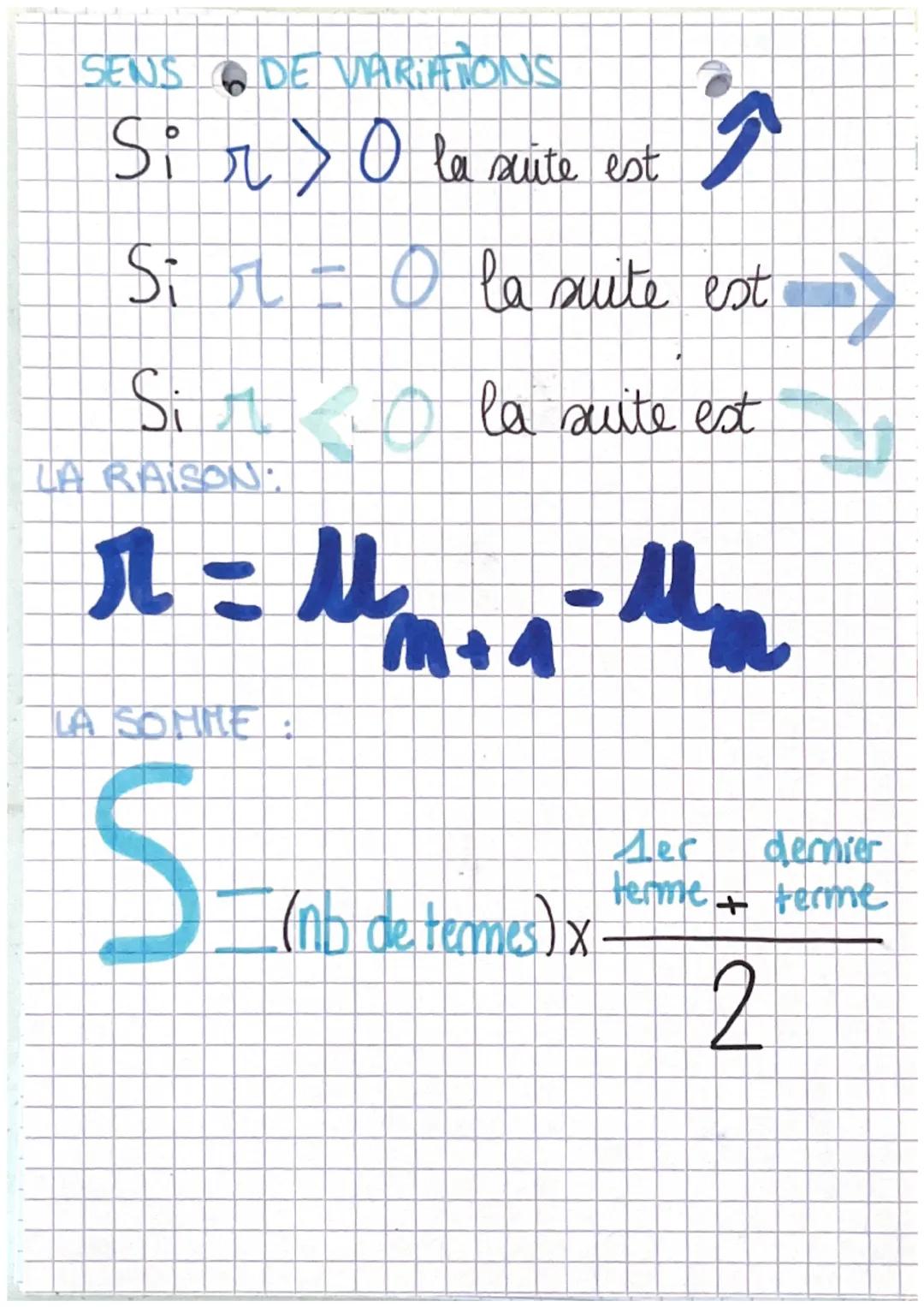 12
ΤΟ
CHAPITRE 7
MATHS
His Suites ArithMETIQUES
16
Une suite est arithmétique lorsqu'on passe
In additionnant tjcs
d'un
rang av suivant
le m