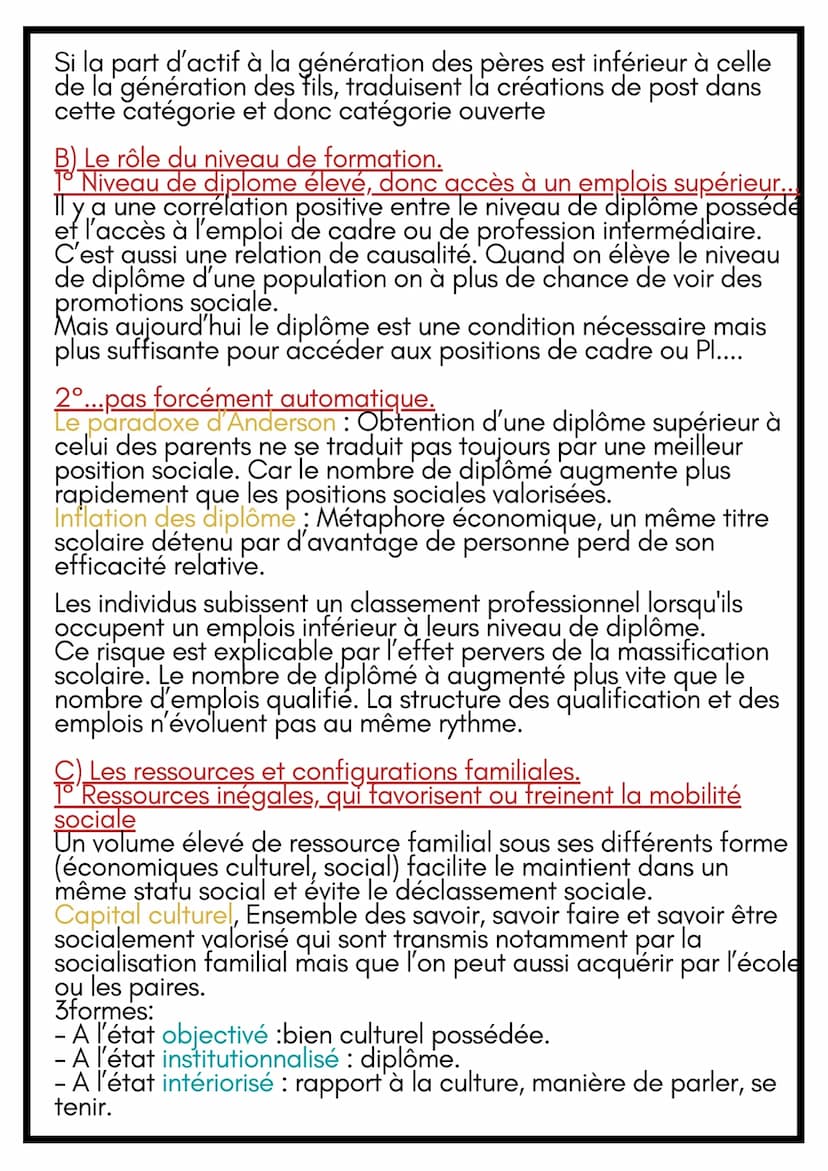 Canvan
SES
5
8- & S5: Caractéristiques
contemporaines et facteurs de la
mobilité sociale.
1) Définir et mesurer la mobilité sociale
A) Les d