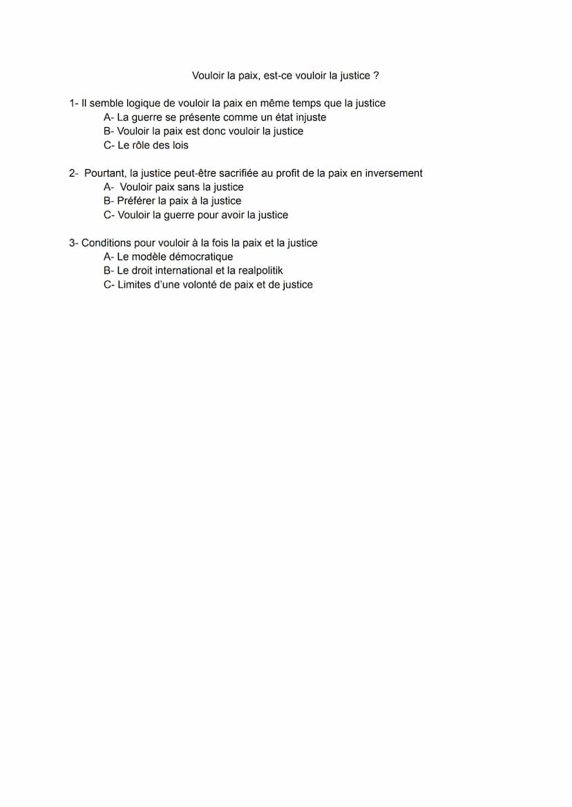 La justice
sentiment: la philosophie s'en préoccupe depuis ses origines
valeur: respect du "droit", impliquant d'accorder "à chacun ce qui l