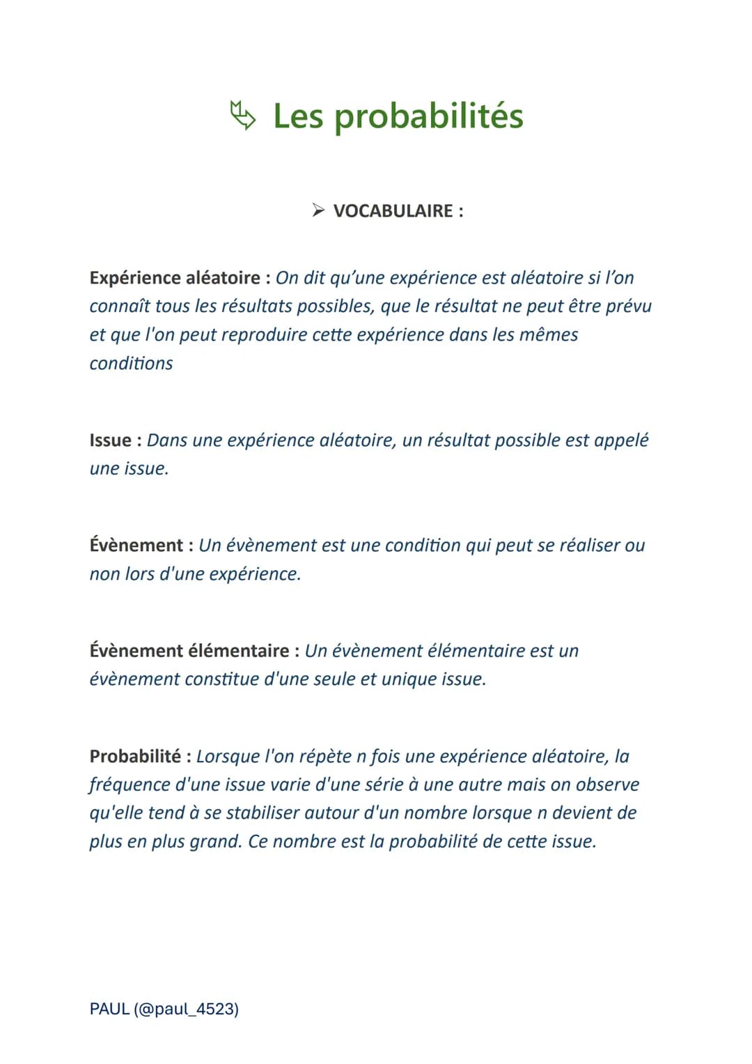 Les probabilités