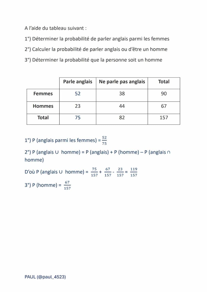 Les probabilités
> VOCABULAIRE :
Expérience aléatoire : On dit qu'une expérience est aléatoire si l'on
connaît tous les résultats possibles,