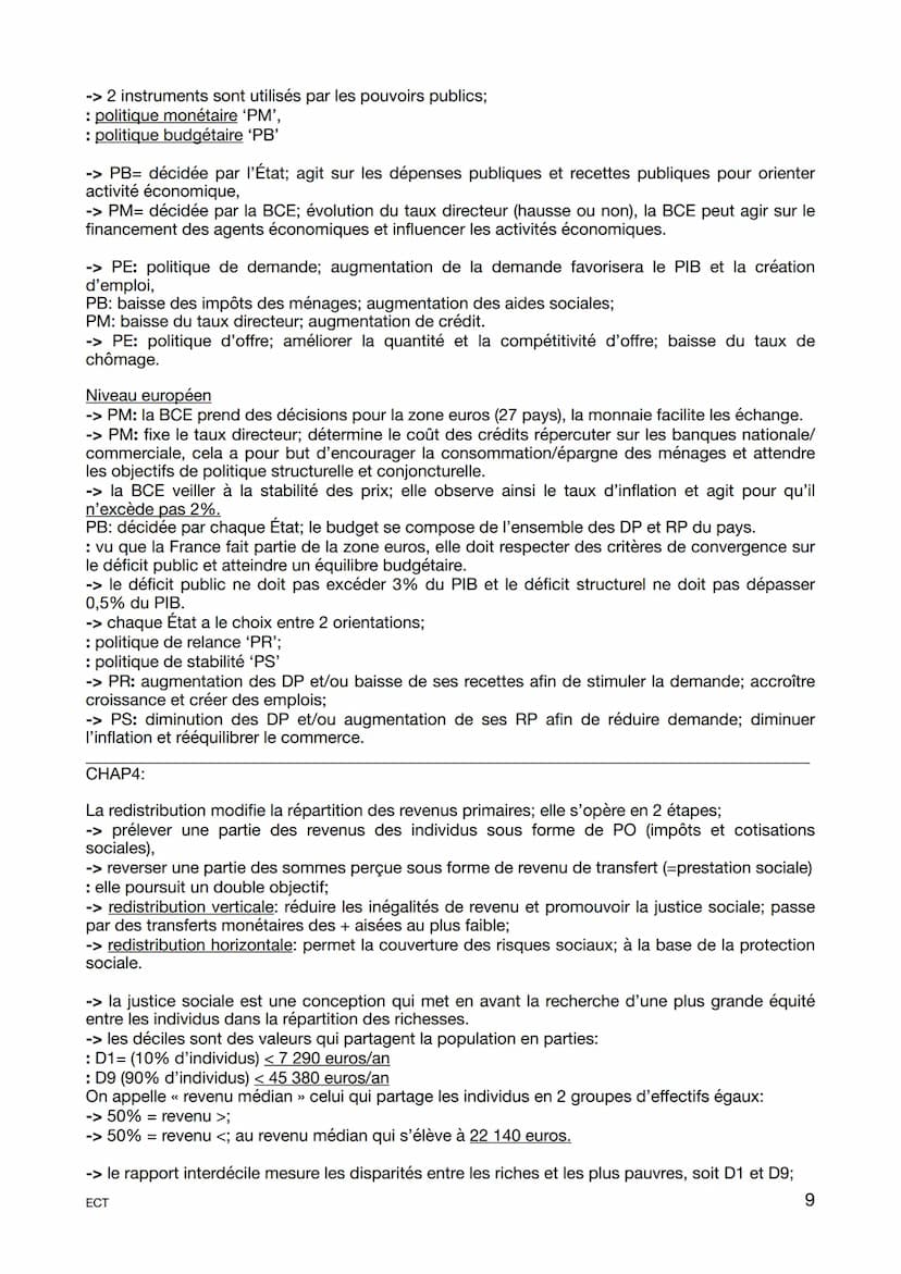 Fiche révision générale
Programme 1ère
-> l'économie identifie des groupes d'individus ou d'organisations ayant des comportements et
objecti
