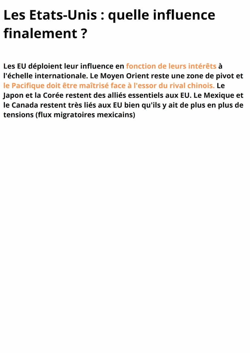 Geopolitique
INTERNATIONALES
LES
Facteurs et fondements d'une
puissance
●
• Puissance militaire : Russie, France, Chine, E.U
• Tourisme: vie