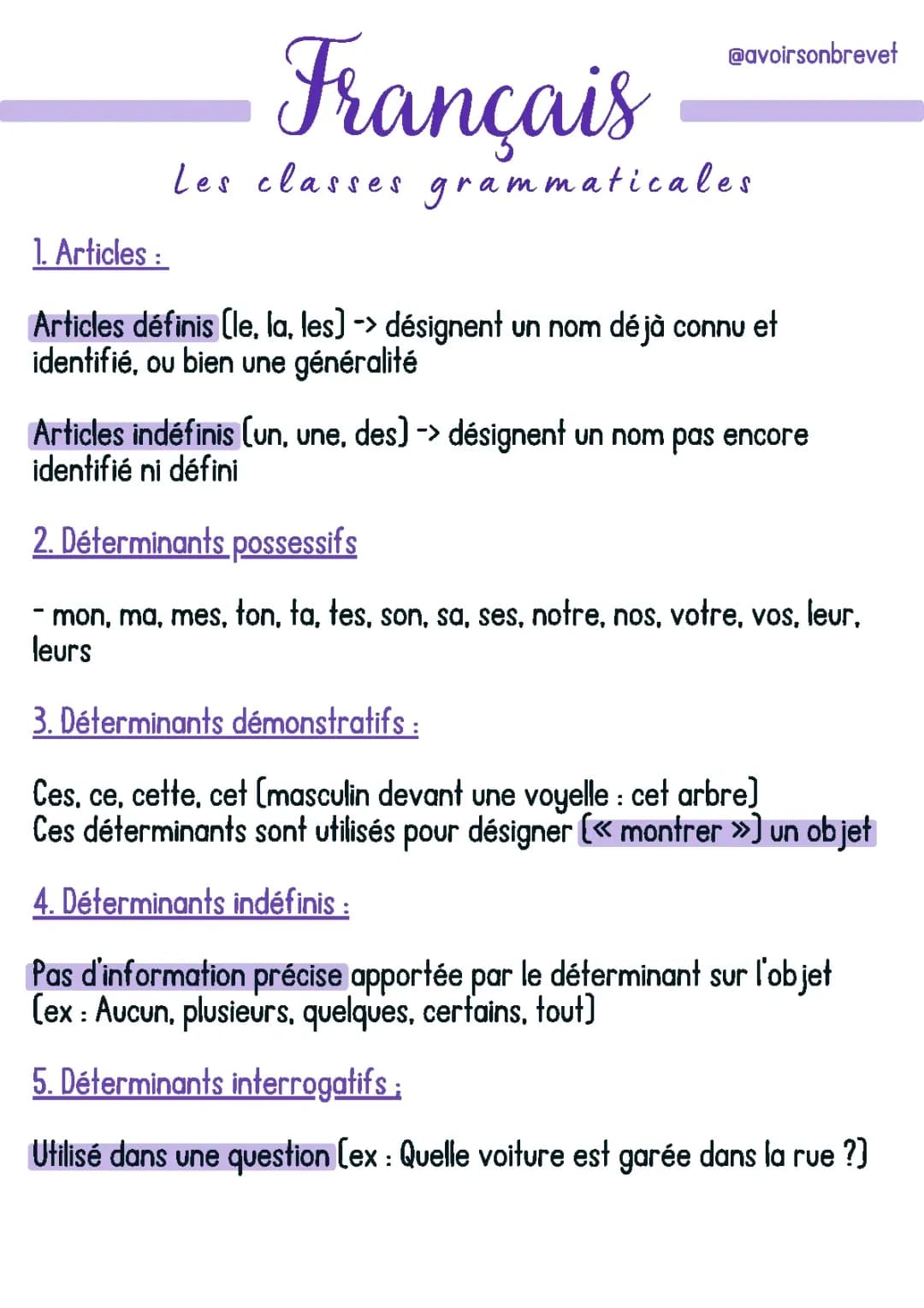 Les déterminants