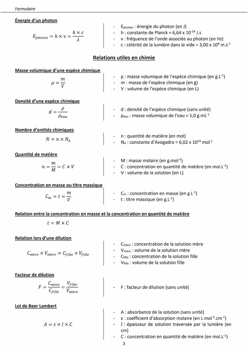 Formulaire
Force d'interaction gravitationnelle
FA/B =-GX
MAX MB UA/B
d²
Force électrostatique et loi de Coulomb
Loi de Mariotte
FA/B = 4B X