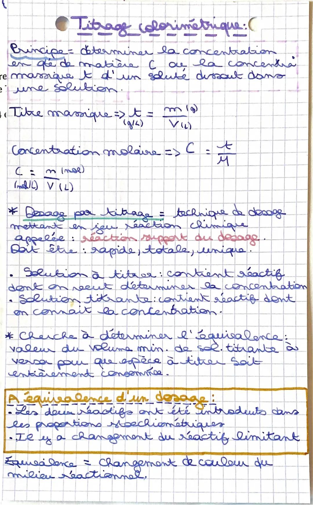 Titrage Colorimétrique: Exercice Corrigé, Protocole et Formule