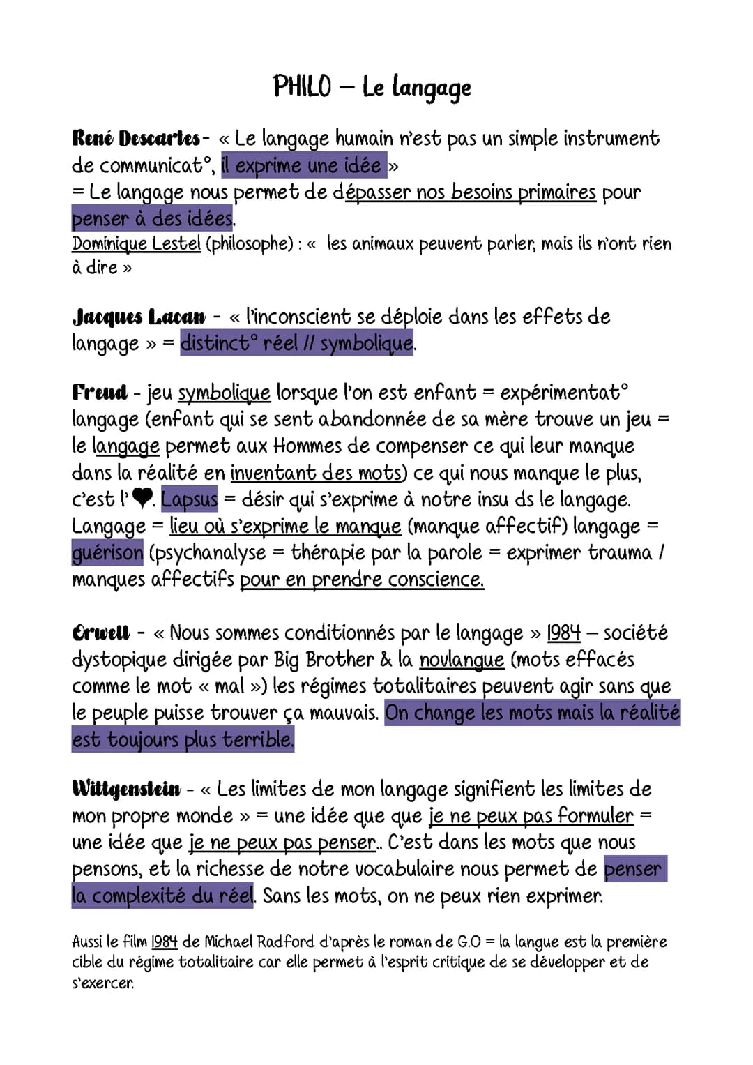 Philo - Le langage