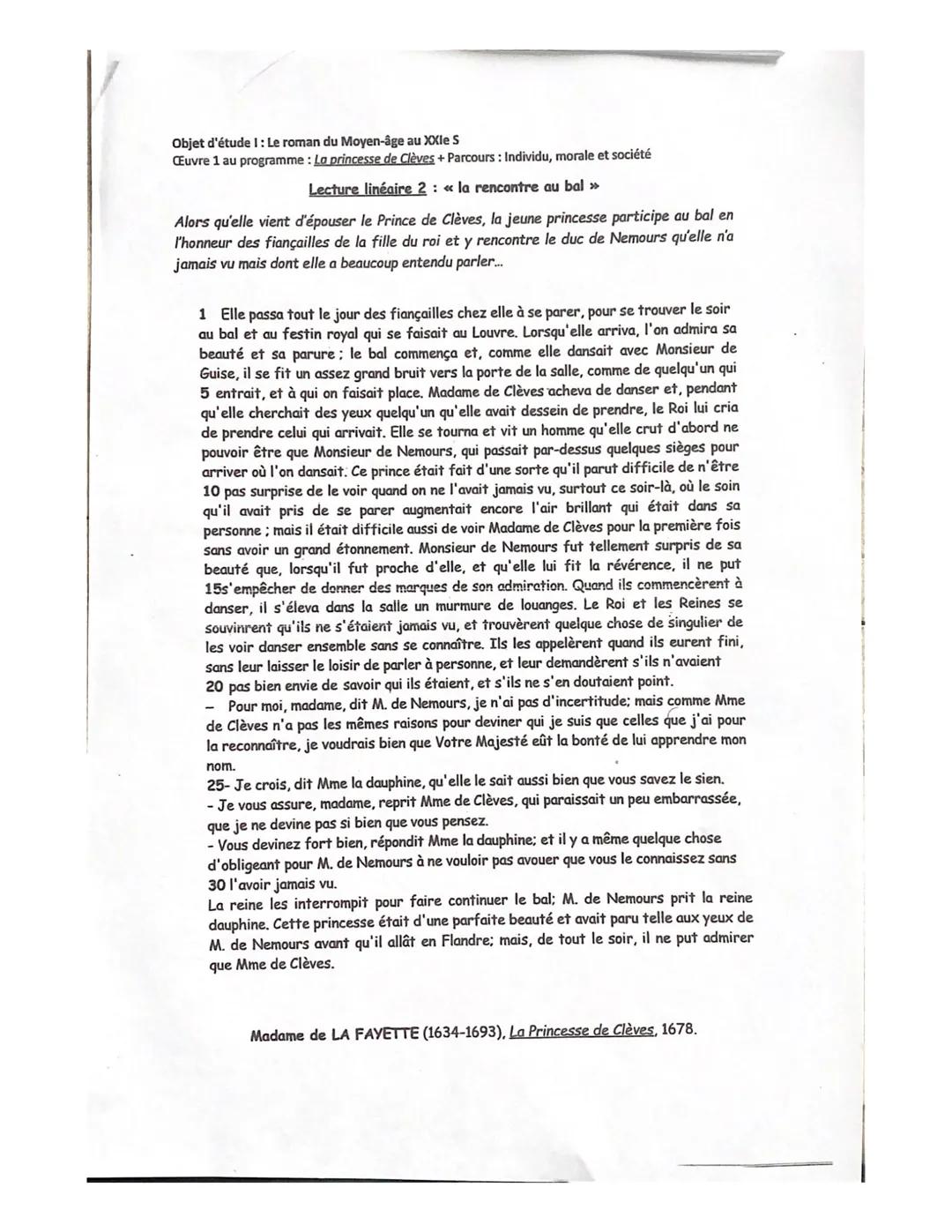 # Lecture linéaire 2

FRANCAIS

Présentation:

*   La princesse de Clèves est
    considérée comme un des
    premiers romans de
    l'histo